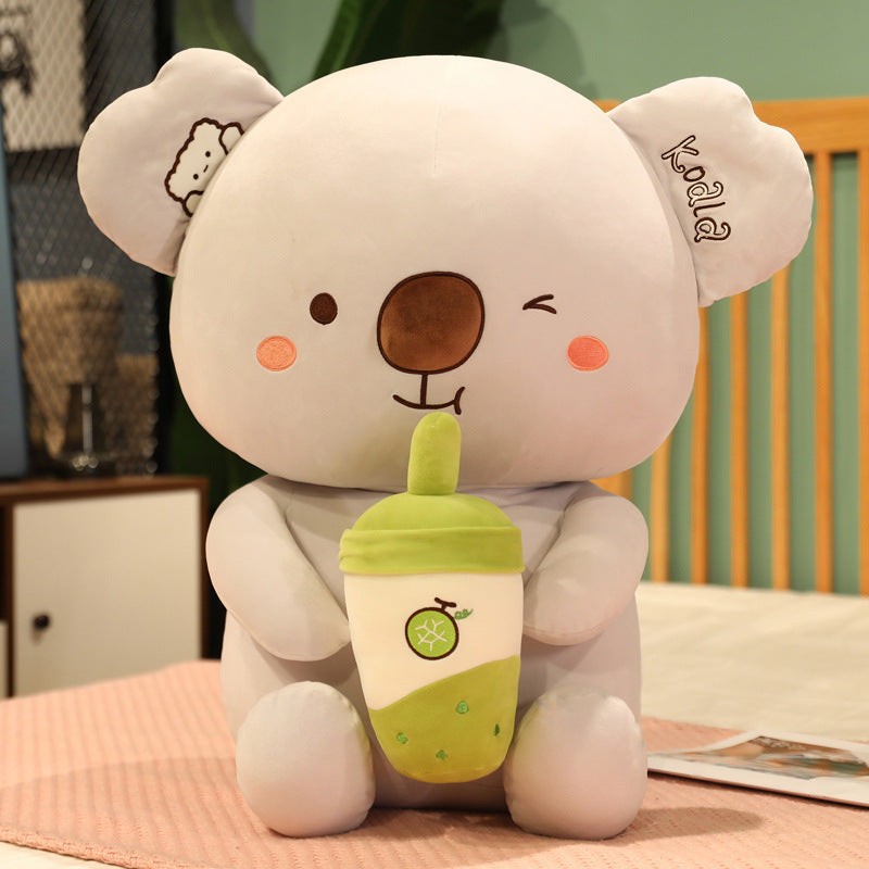 New Soft Milk Tea Cup Plush Doll Cute Koala Pillo