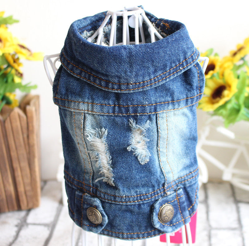 Designer Dog Clothes Small Dog Denim Jacket Coat