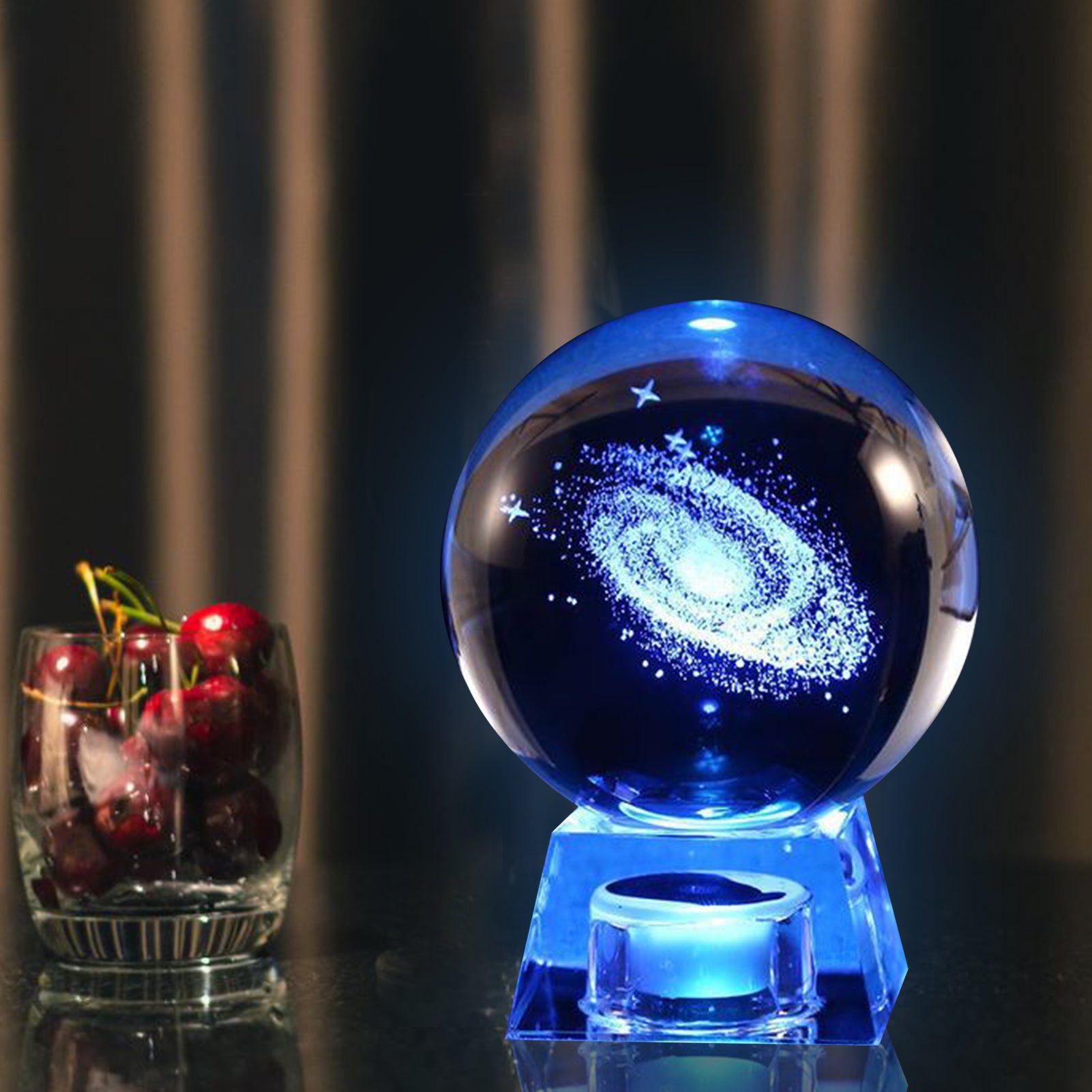 LED Music Box, Luminous Crystal Ball, Milky Way, Solar System, 3D