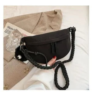 Solid Color Waist Bag Ins Casual Small Canvas Chest Bag