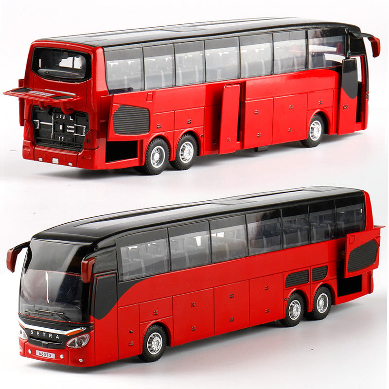 Single-layer Bus Alloy Sound And Light Pull Back Car Model Children's Toys