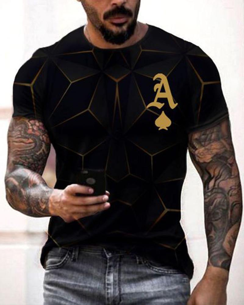 Men's 3D Digital Printing Sports Loose Large Size Short Sleeve T-shirt