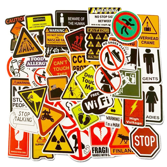 Warning Warning Sign Stickers Cross Border