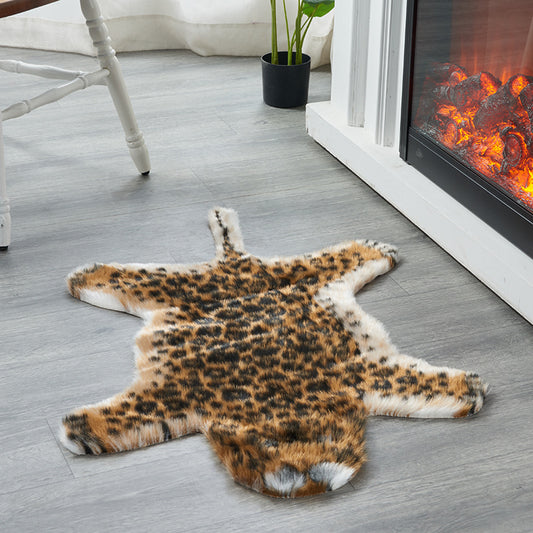 Faux Fur Rug With Animal Skin Print
