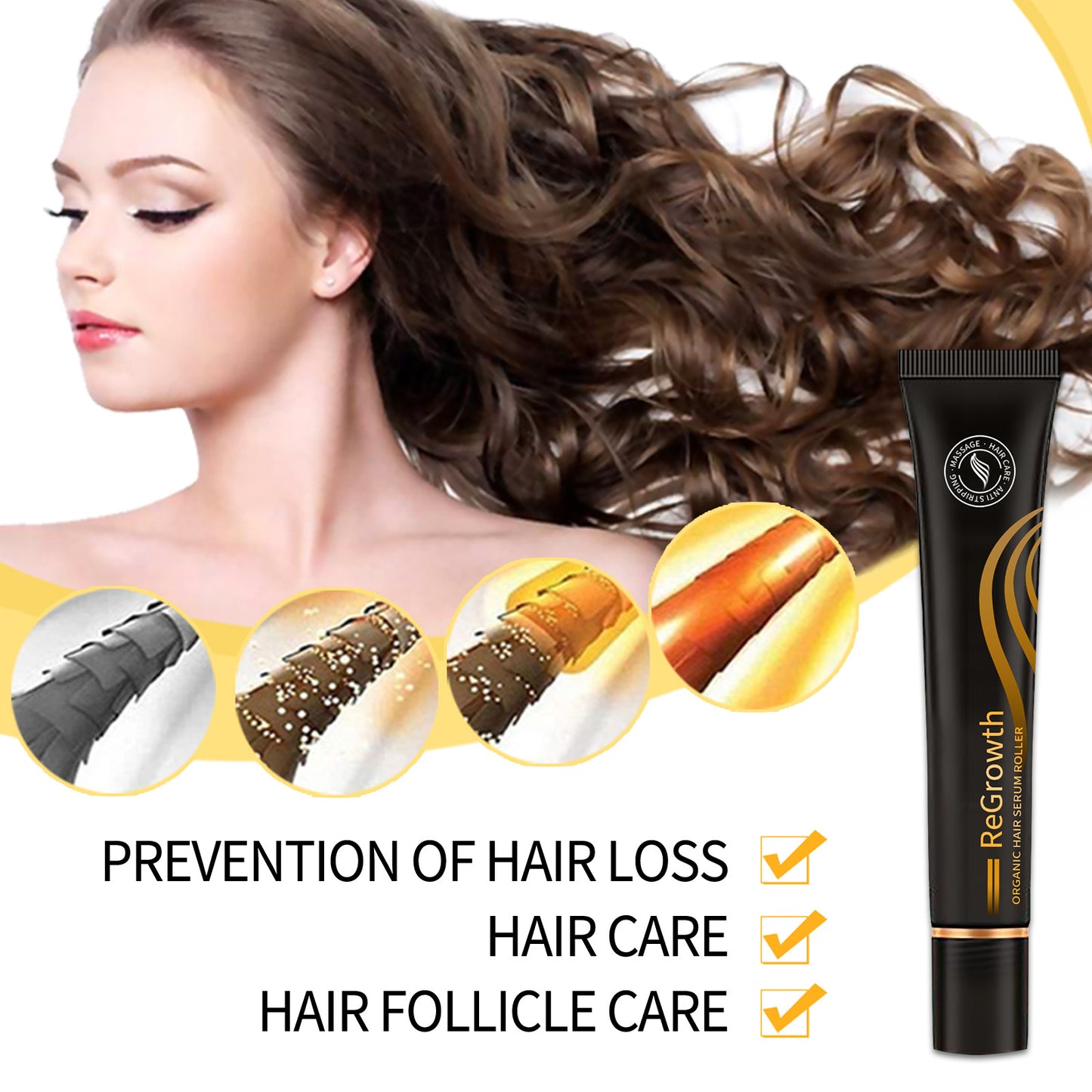 Regrowth Organic Hair Serum Roller Set Hair Care Anti Stripping