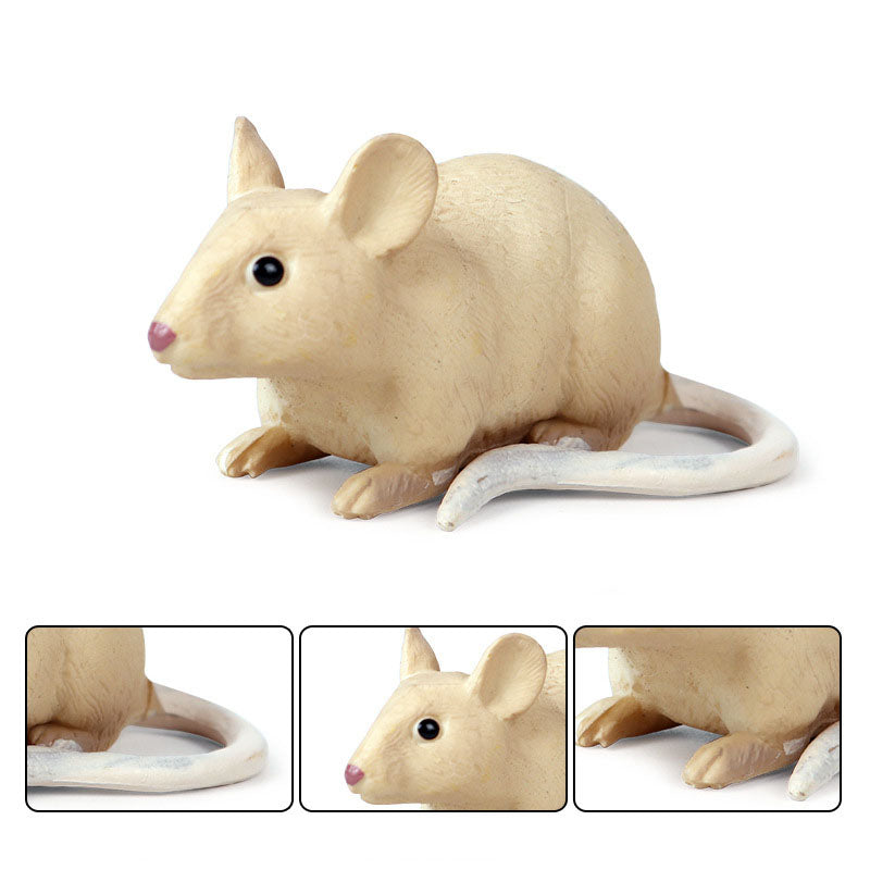 Solid Simulation Wild Animal Model Toy Mini Mouse Mouse Hamster Children's Early Education Doll Ornaments