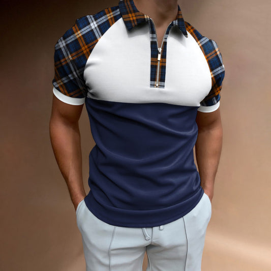 Casual Short-sleeved Digital Printing Slim-fit Pullover Men's Polo Shirt