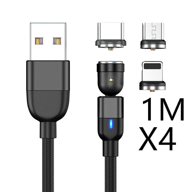 Magnetic Data Cable Threeinone 540-degree Rotation Charging Cable Suitable