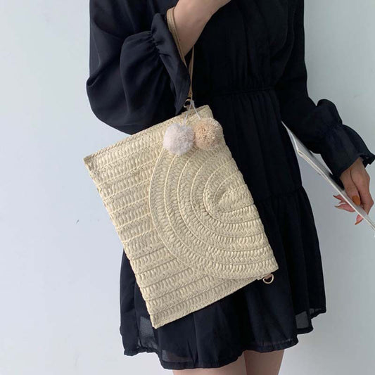 Summer Straw Clutch Bags Purses Handmade Woven Handbags Crossbody Bags For Female Beach Travel Women Shoulder Messenger Bags