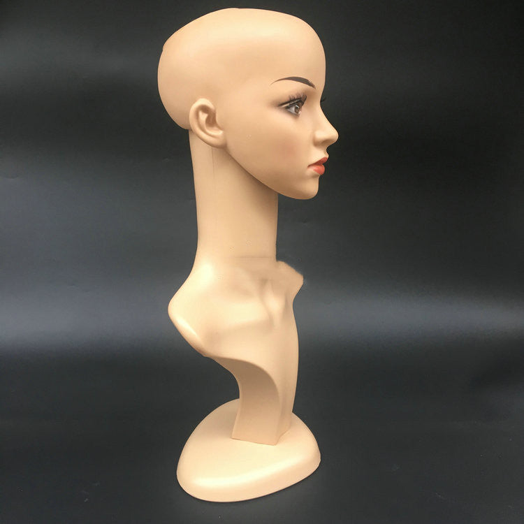 Half Body Plastic Wig Mannequin Head Necklace Display Props