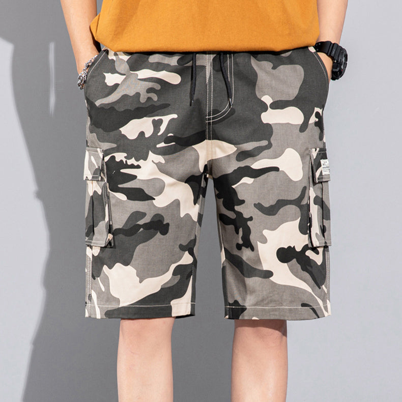 Casual Drawstring Cargo Shorts With Multi Pocket Summer Outdoor Men's Beach Pants