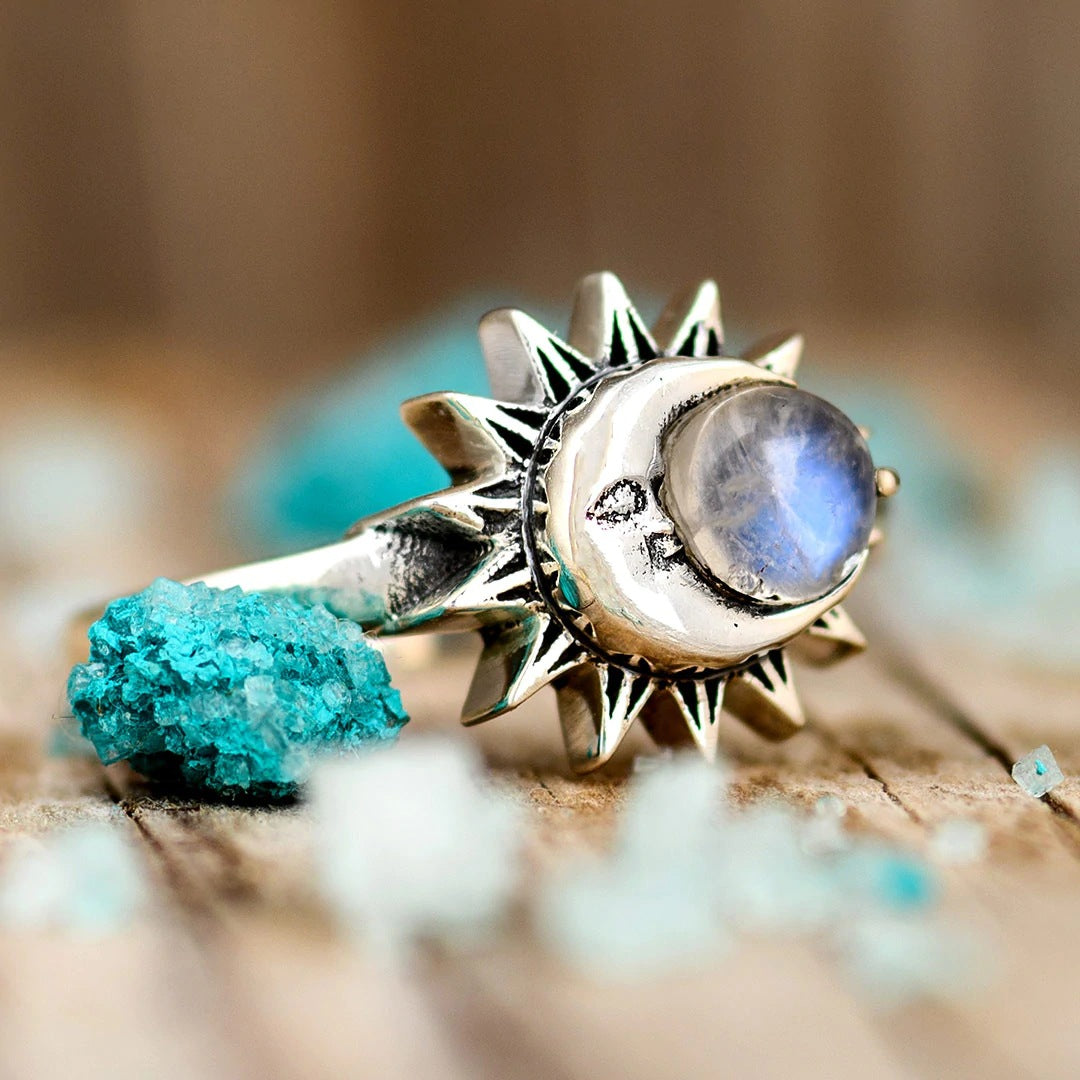 Jewelry Simple Creative Star Moon Crystal Ring