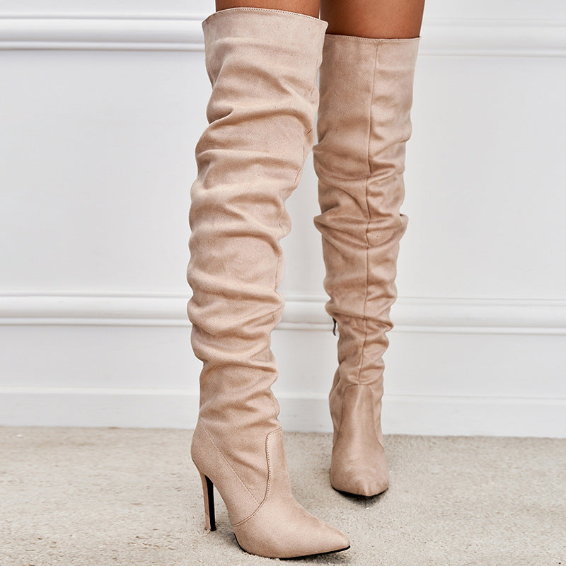 Over The Knee Boots Pointed Toe Stiletto High Heel Long Boots Lady Shoes