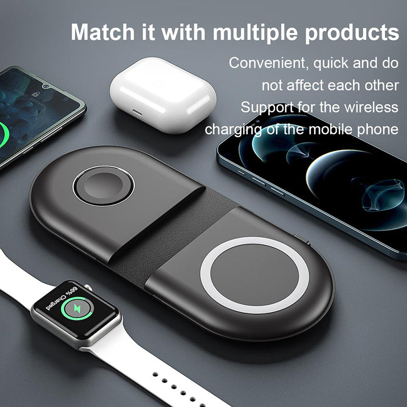 Folding Three-in-one 15W Fast Charging Wireless Charger