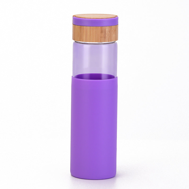 Handle Bamboo Cover Color Silicone Cover Outdoor Water Cup