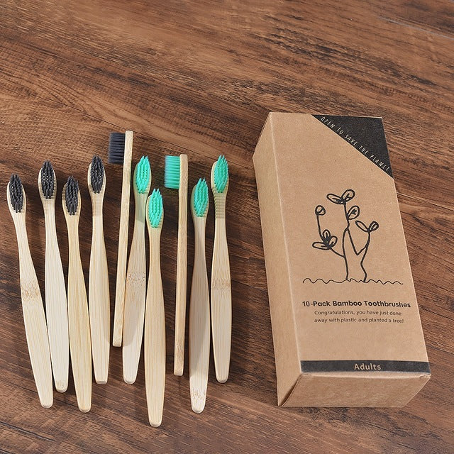 New Design Mixed Color Bamboo Toothbrush Eco Friendly Woode