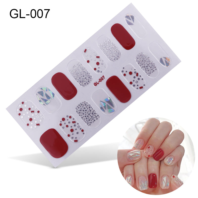 Laser Letters Color Oil Film Nail Stickers