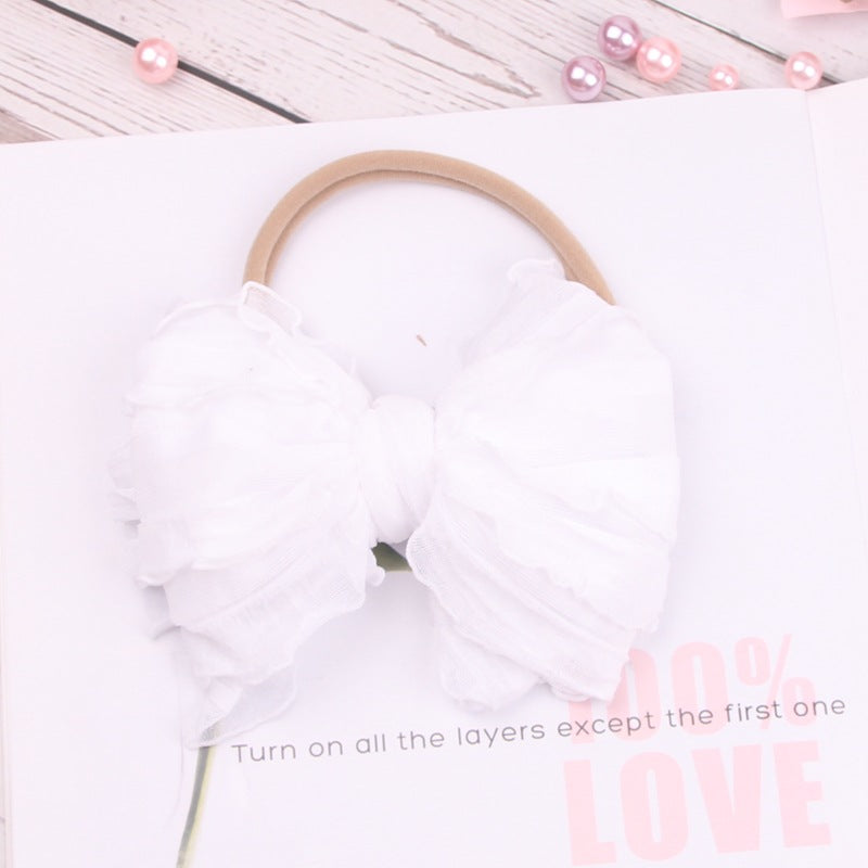 Lace Bowknot Children's Headband Baby Soft And Light Nylon