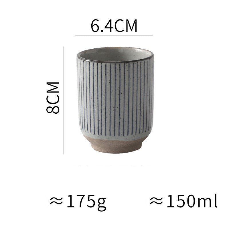 Japanese-style Ceramic Hand-colored Striped Water Cup