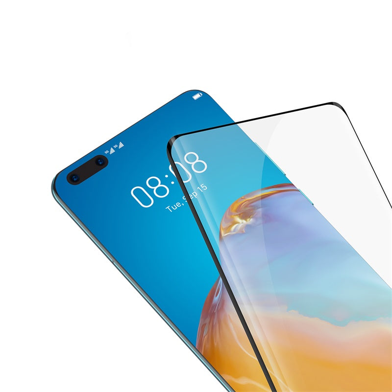 Full Screen Curved Full Adhesive Tempered Film For P40 Pro Single Pack Black