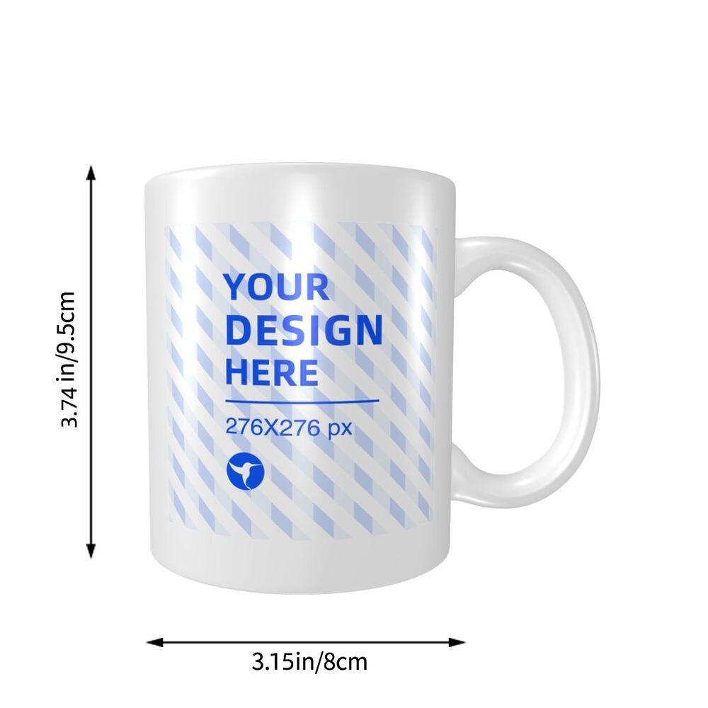 White mug (double-sided printing / pattern symmetry)