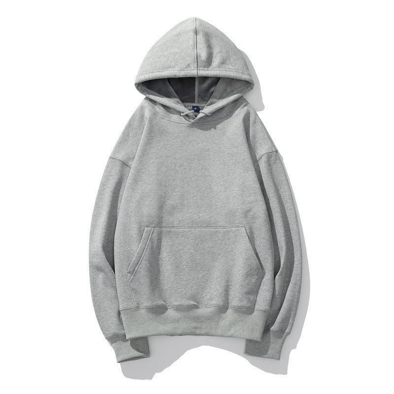 Men's Loose Solid Color Plus Size Fleece Hooded Sweater