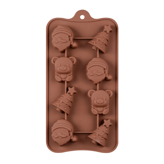 Christmas Series Silicone Cake Mold 8-piece Santa Claus Bear Food Silicone Chocolate Mold