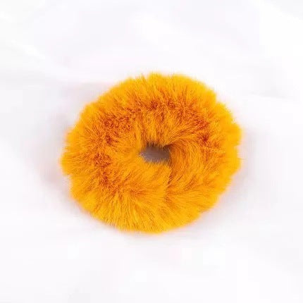 Women's Faux Fur Plush Solid Color Simple Hair Tie