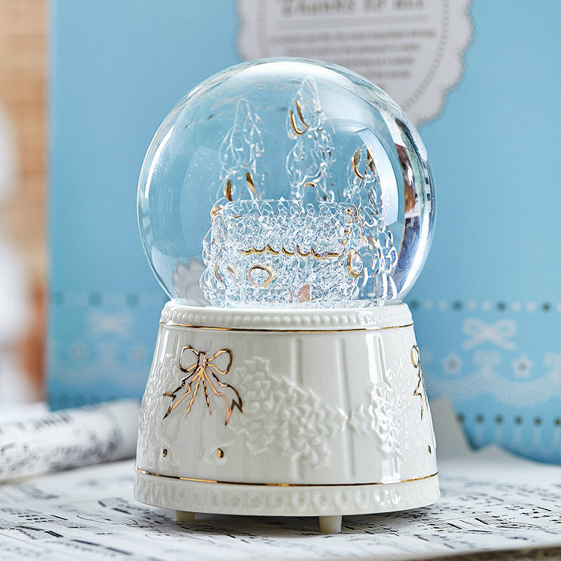 Christmas Tree Snowflake Crystal Ball Music Box Bluetooth Speaker