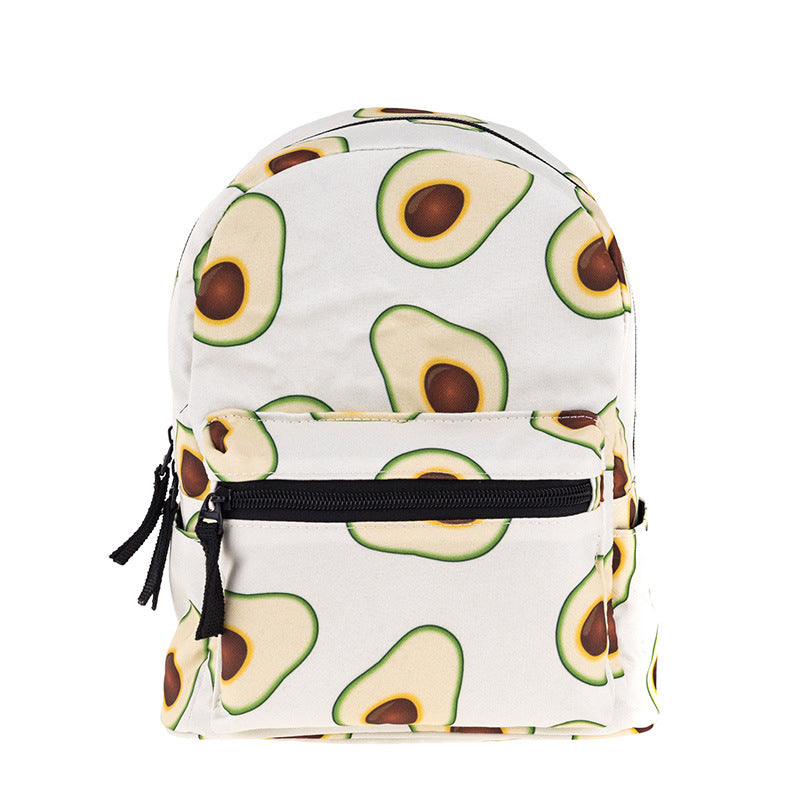 Backpack 3D Digital Printing Avocado Children's School Bag Mini Backpack