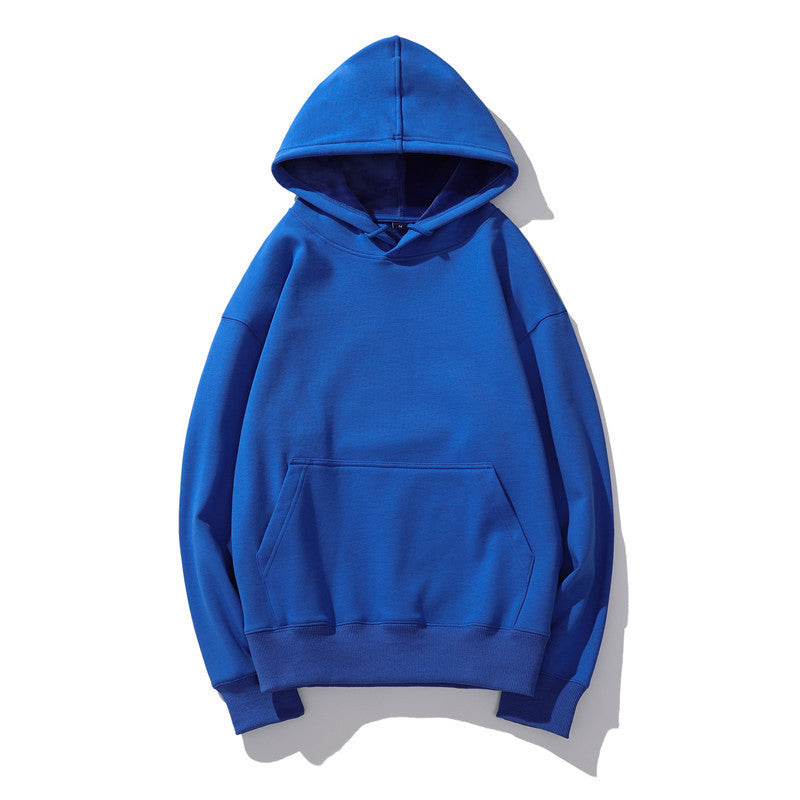 Men's Loose Solid Color Plus Size Fleece Hooded Sweater