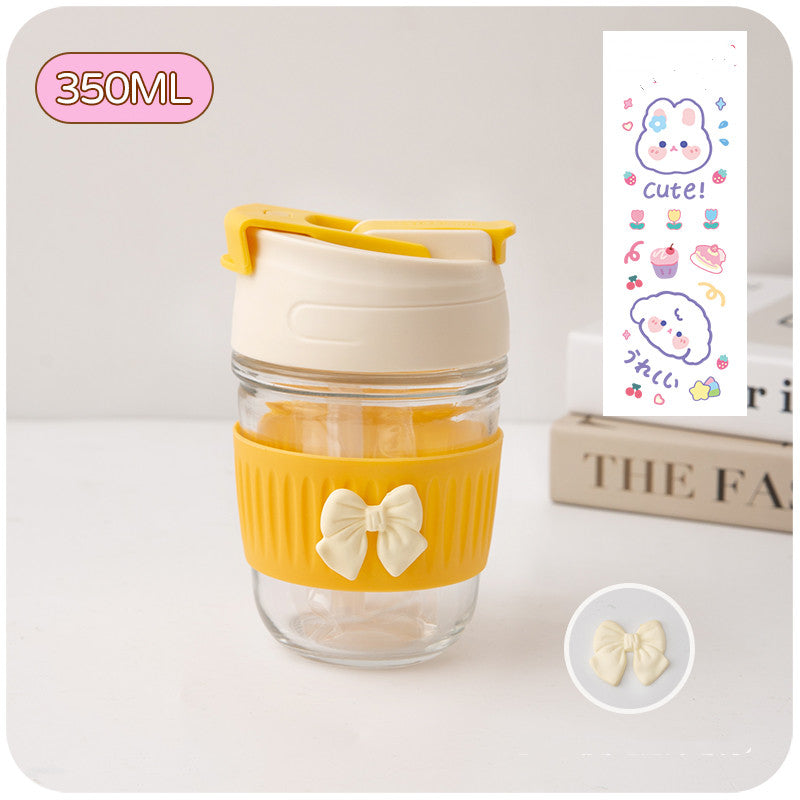 Niche Portable Children's Cute Glass Water Cup