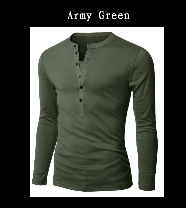 Casual Men's Slim Solid Color Long-sleeved T-shirt