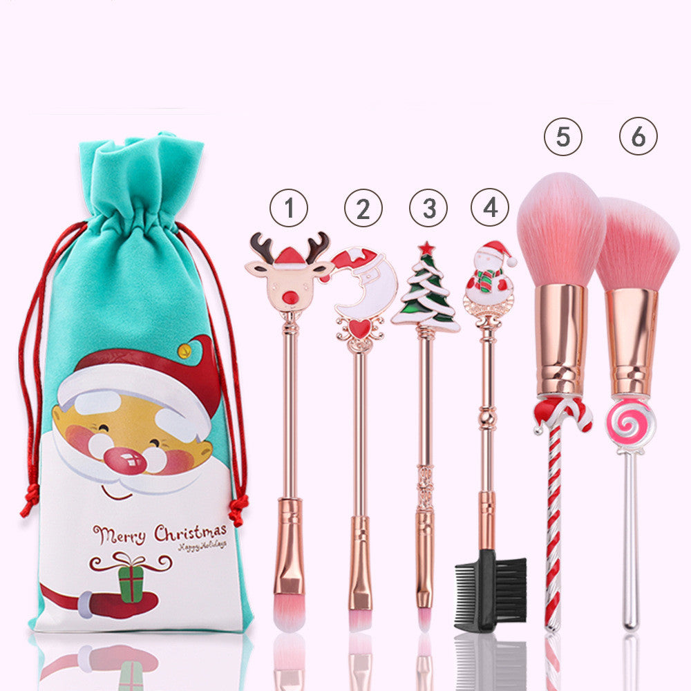 Candy Christmas Makeup Brush Set Portable