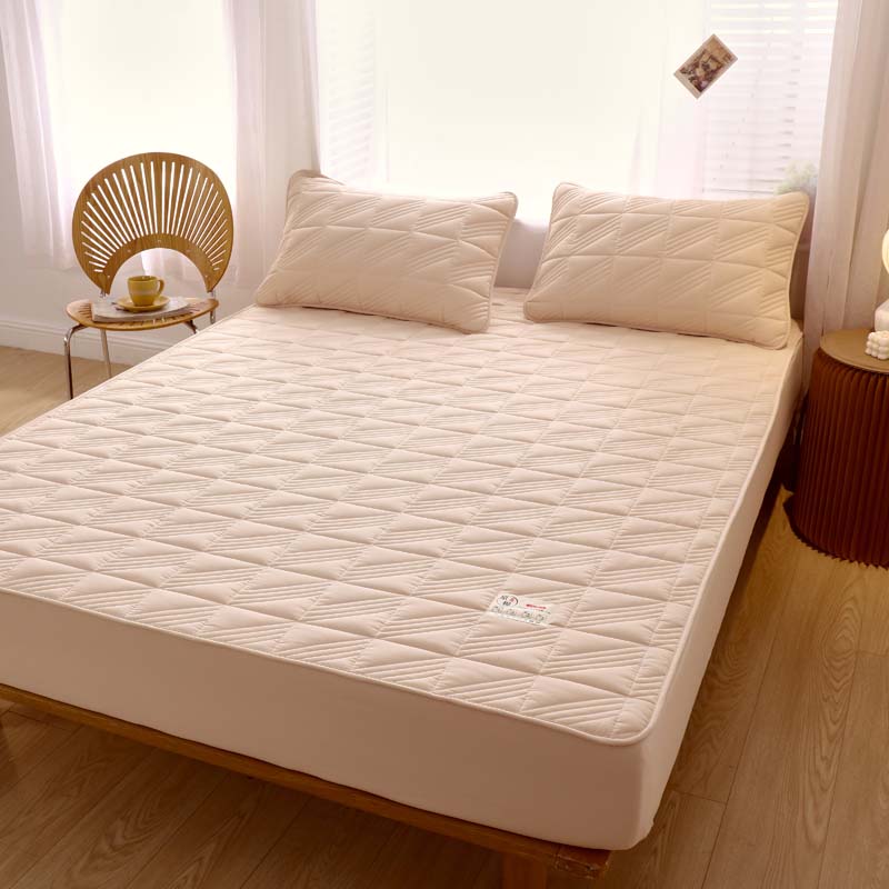 Pure Cotton Bed Sheet Single Piece Thickened Quilted Anti-mite Mattress Protector