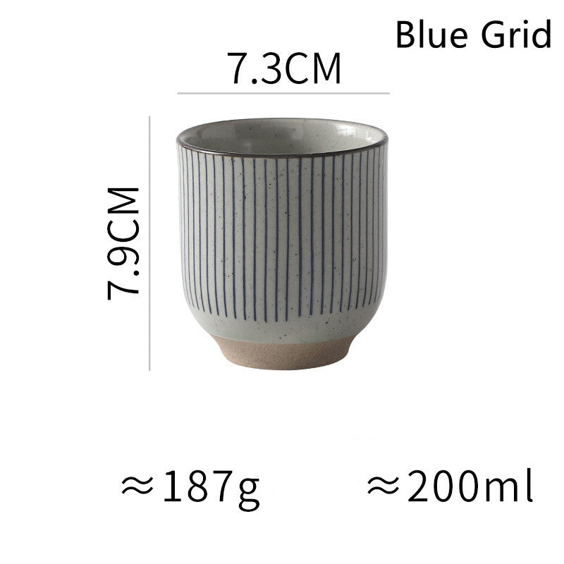 Japanese-style Ceramic Hand-colored Striped Water Cup