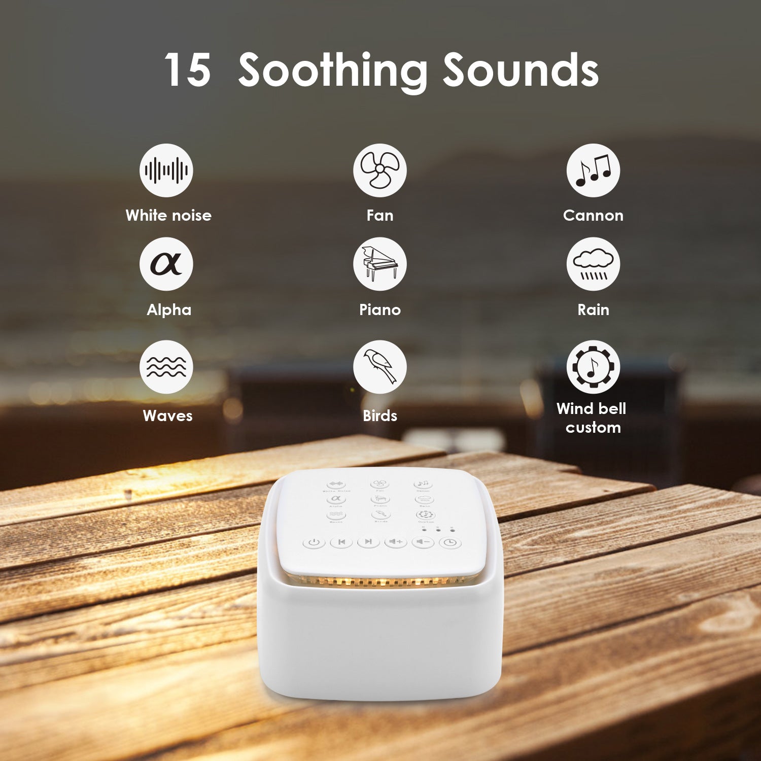 High-quality White Noise Sleep Instrument USB Rechargeable Timing Music Function