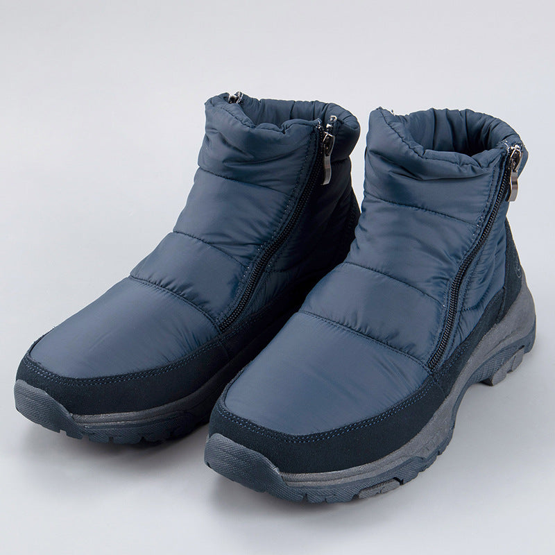 Winter Platform Boots Double Zippers Hiking Snow Boots Men Shoes