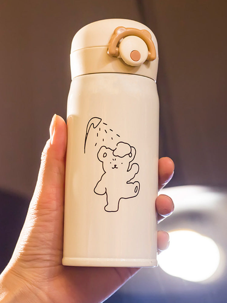 Japanese Small Water Bottle Mini Portable Bear Cup