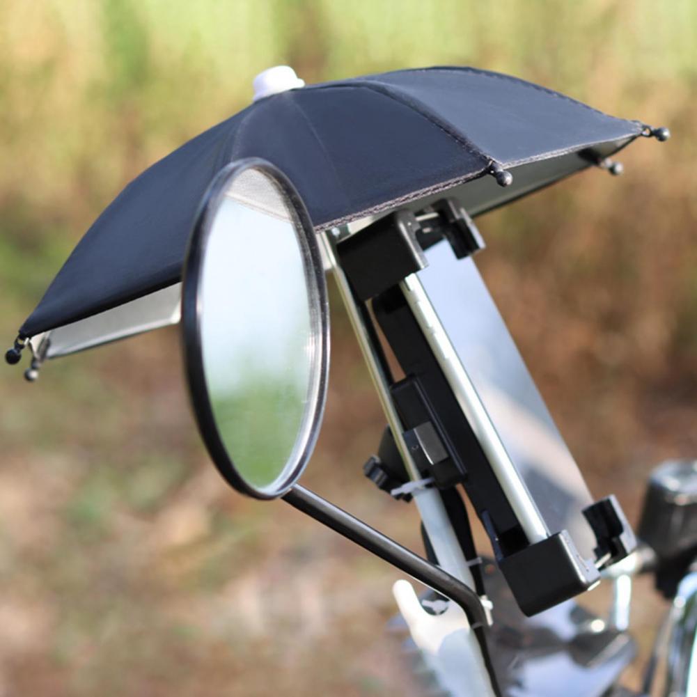 Mobile Phone Holder Locomotive Umbrella Waterproof Portable Mini Parasol Alloy Sun Shade Bicycle Umbrella For Riding