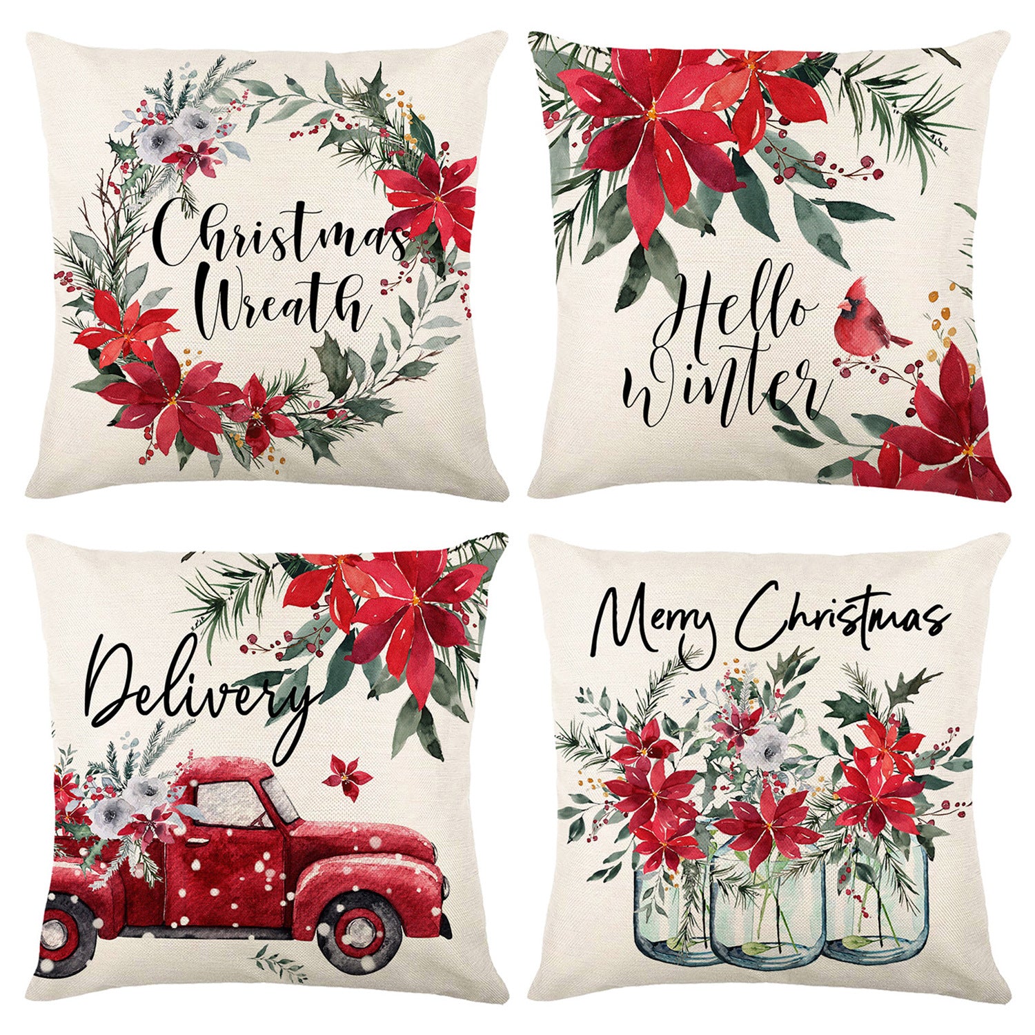 Christmas Fashion Minimalist Print Sofa Pillow Cover