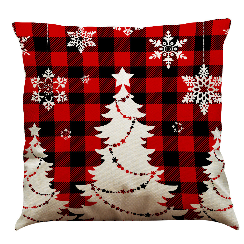 Christmas Cotton Linen Sofa Car Cushion Pillowcase