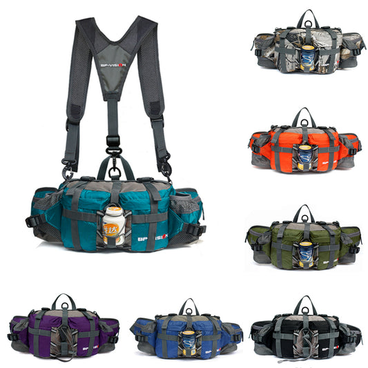 Tactics Waist Bag Men Women Multifunction Waterproof Shoulder Bag Outdoor Camping Hiking Riding Travel Sport Kettle Backpack Bag