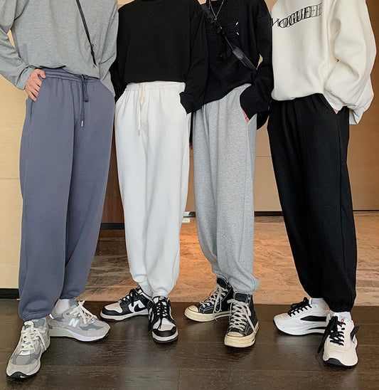 Models With Feet Thickened Warm Sports Pants Men's Loose Casual