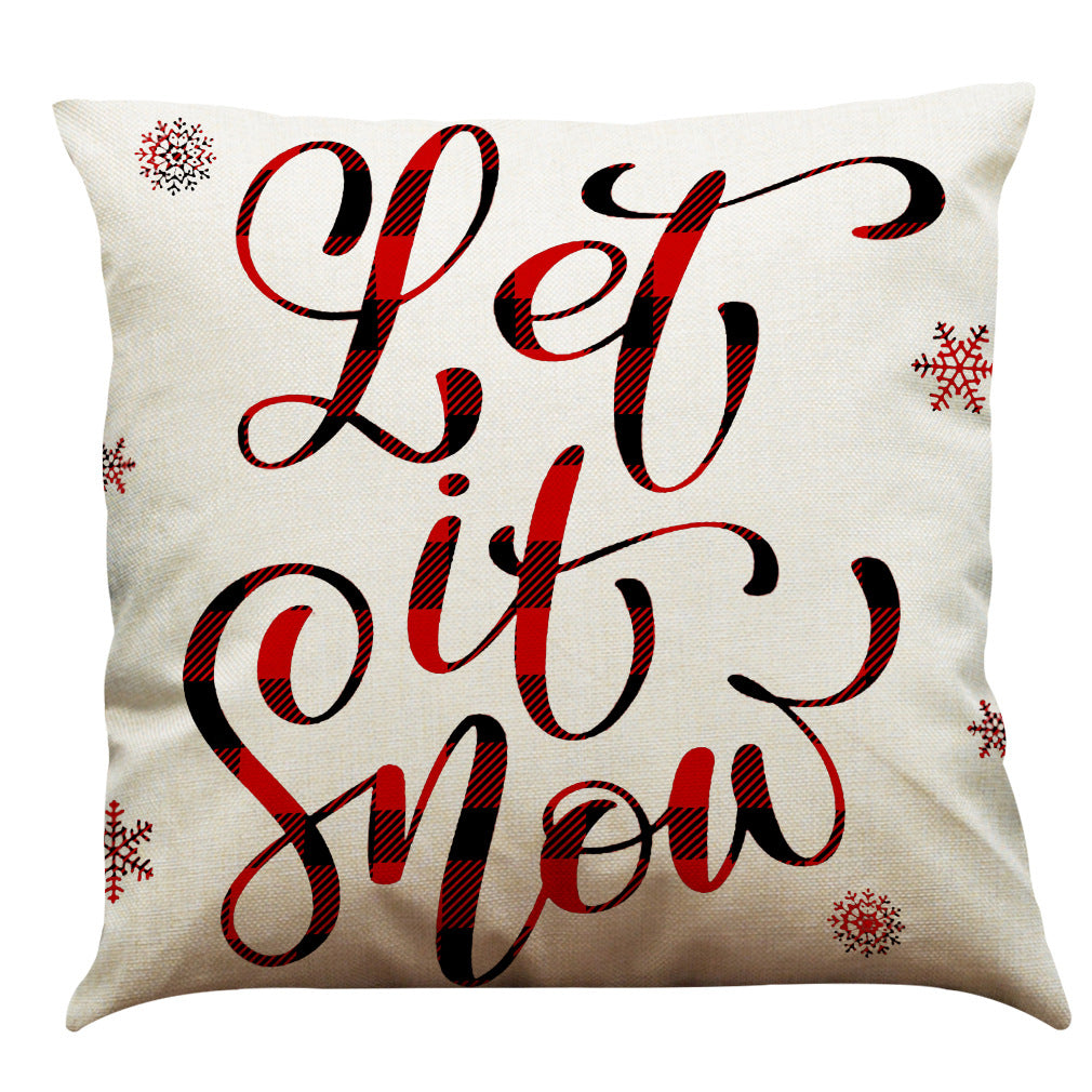 Christmas Cotton Linen Sofa Car Cushion Pillowcase