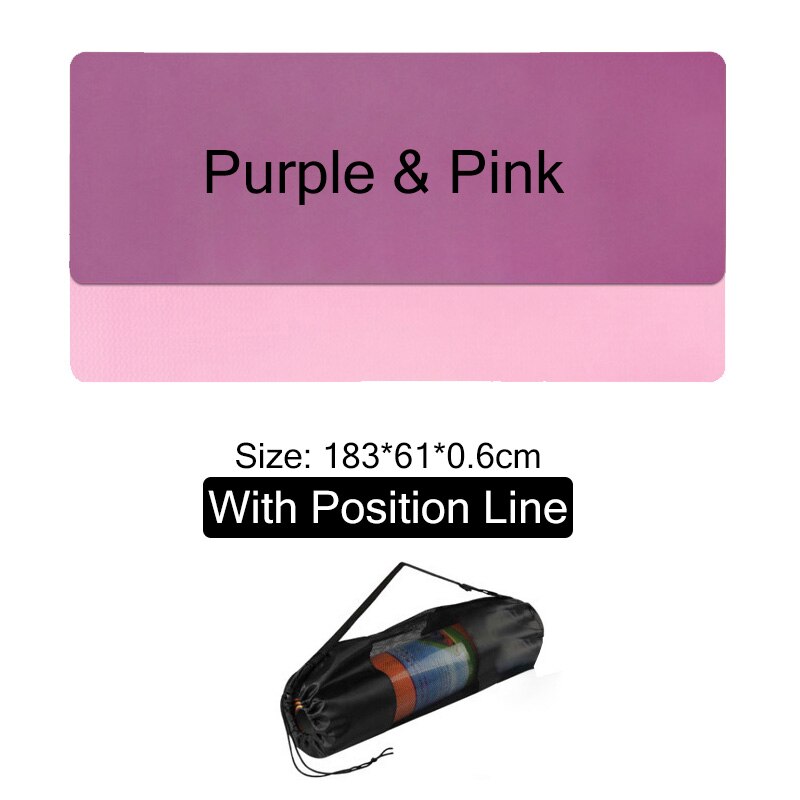 1830*610*6mm Non-Slip Yoga Mat With Position Line