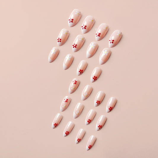 Fingertip Flower Gentle Temperament Nude Nail Patch