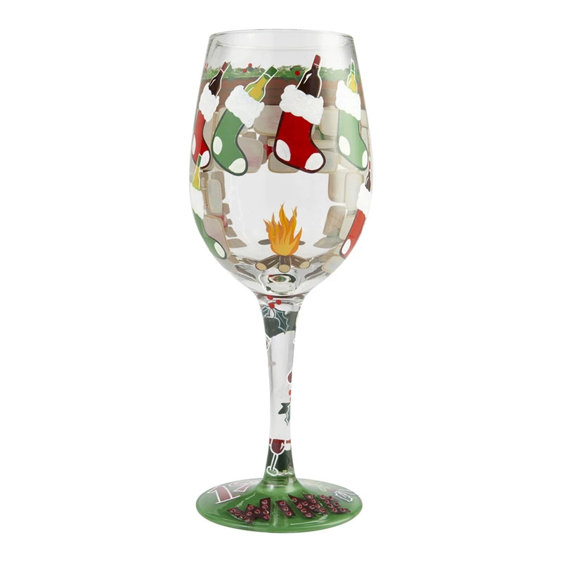 Hand-painted Crystal Wine Glasses Goblets For A Christmas