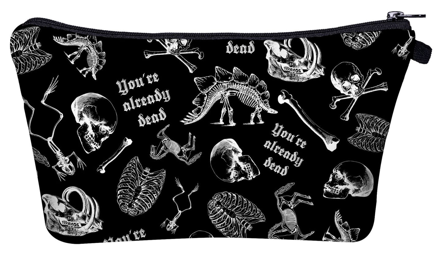 Storage Cosmetic Bag Digital Print Skull Skull Toiletry Bag