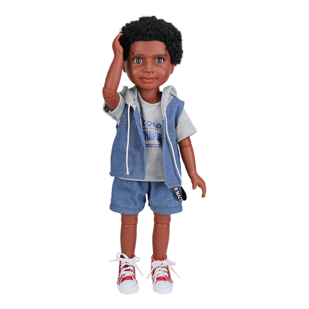 18 Inch African Simulation Doll Children's Toy Joint Vinyl